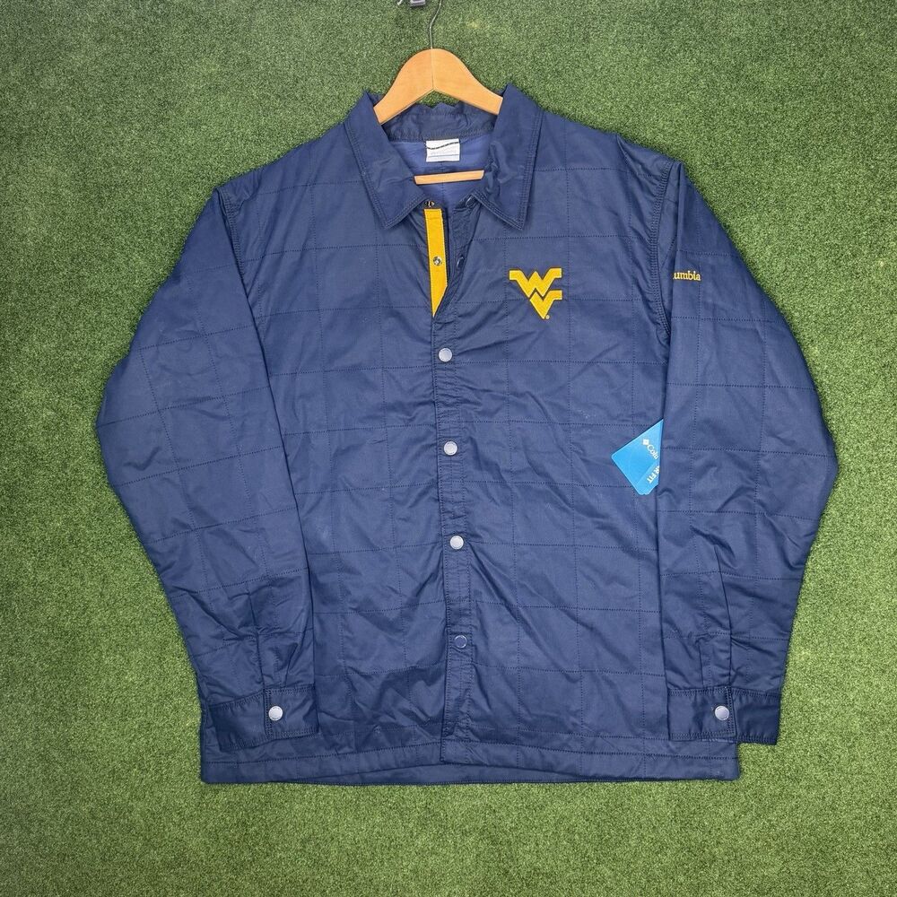 Sz XL Columbia West Virginia Mountaineers Collegiate Quilted Shirt Jacket Men's